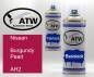 Preview: Nissan, Burgundy Pearl, AH2: 400ml Sprühdose + 400ml Klarlack - Set, von ATW Autoteile West.